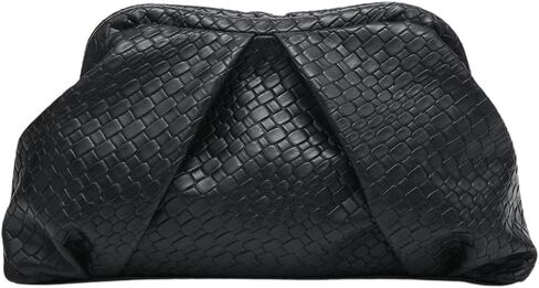 Floerns Women's Vintage Leather Ruched Bag Evening Handbag Dumpling Clutch Purse in Saudi Arabia