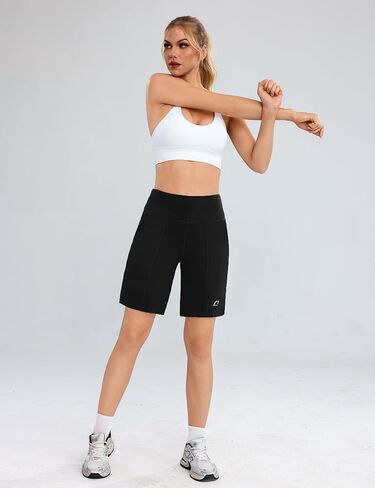 Quenteen Bermuda Shorts for Women 9" Knee Length Athletic Sweat Shorts High Waisted Yoga Jogger in Kuwait