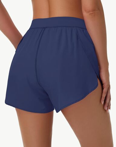 Women's Dolphin Runing Shorts - 4" High Waisted Athletic Workout Gym High Split Shorts Lightweight Quick Dry with Liner in Kuwait