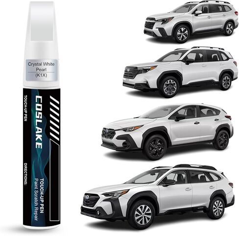 Car Touch Up Paint (Crystal White Pearl (K1x)) لـ Subaru ، مجموعة إصلاح خدش الطلاء ، حل سريع وسهل للإصلاح ، 2 في 1 قلم مزيل الخدش مع ألوان مطابقة للألوان in Kuwait
