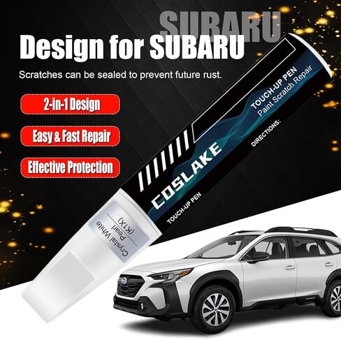 Car Touch Up Paint (Crystal White Pearl (K1x)) لـ Subaru ، مجموعة إصلاح خدش الطلاء ، حل سريع وسهل للإصلاح ، 2 في 1 قلم مزيل الخدش مع ألوان مطابقة للألوان in Kuwait