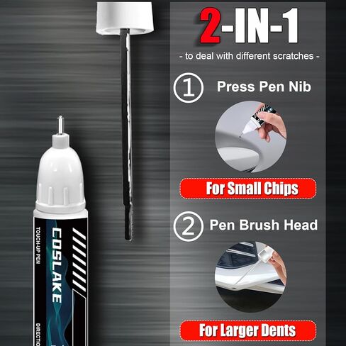 Car Touch Up Paint (Crystal White Pearl (K1x)) لـ Subaru ، مجموعة إصلاح خدش الطلاء ، حل سريع وسهل للإصلاح ، 2 في 1 قلم مزيل الخدش مع ألوان مطابقة للألوان in Kuwait