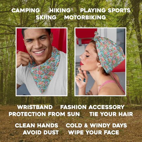 AVKA Studio Bandanas for Women, Men, Unisex - 22"x22" - 2 Pack, 100% Cotton, Soft Printed Bandana for Head, Hair, Neck in Saudi Arabia