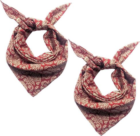 AVKA Studio Bandanas for Women, Men, Unisex - 22"x22" - 2 Pack, 100% Cotton, Soft Printed Bandana for Head, Hair, Neck in Saudi Arabia