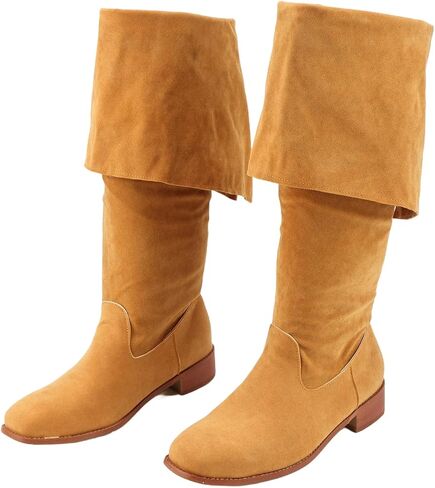 Mens Renaissance Medieval Cosplay Boots Long Viking Shoes Halloween Pirate Riding Boot in Saudi Arabia