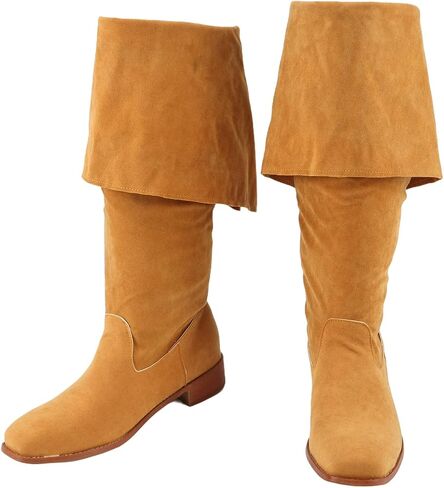 Mens Renaissance Medieval Cosplay Boots Long Viking Shoes Halloween Pirate Riding Boot in Saudi Arabia