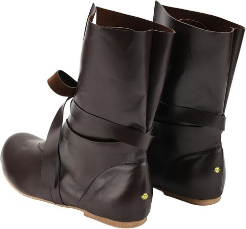 Mens Medieval Renaissance Cosplay Boots Mid Boots Pirate Viking Tied Shoes for Halloween Cosplay in Kuwait