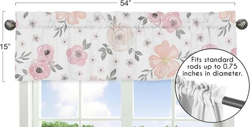 Sweet Jojo Designs Floral Leaf Window Treatment Valance - Green and White Boho Watercolor Botanical Woodland Tropical Garden in Saudi Arabia