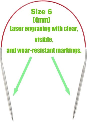 Circular Knitting Needles 16 Inch Set Round Metal Kit Size 8 in Saudi Arabia