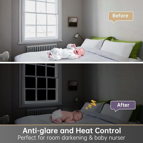 Window Film Heat Blocking One Way Window Privacy Film See Out Not in Blue Silver 17.7"X118" Home Window Tint Film Sun Blocking Heat Reflective Removable Windows Sticker for Balcony Office Car House in Kuwait