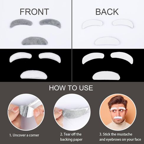 Old Man Mustache and Eyebrow 100 Days of School Costume Accessories Fake Beard Grandpa Mustache Costume Facial Hair in Kuwait