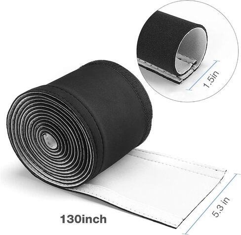 JOTO 26ft - 1/2 inch Cord Protector Wire Loom Tubing Cable Sleeve, Braided Cable Sleeve Split Sleeving Cord Management System for TV Computer Home Theater Office, Protect Pet from Chewing Cords –Grey in Saudi Arabia