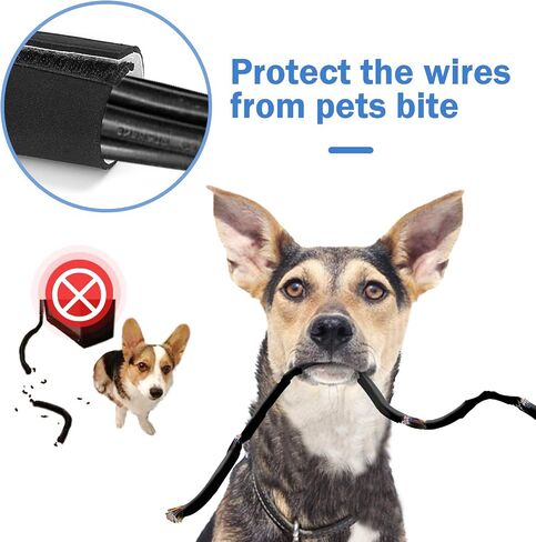 JOTO 26ft - 1/2 inch Cord Protector Wire Loom Tubing Cable Sleeve, Braided Cable Sleeve Split Sleeving Cord Management System for TV Computer Home Theater Office, Protect Pet from Chewing Cords –Grey in Saudi Arabia