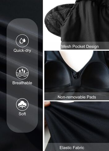 Smismivo Swim Romper with Built in Bra and Pockets Swim Dress Modest One Piece Swimsuit Full Coverage Bathing Suit in Saudi Arabia