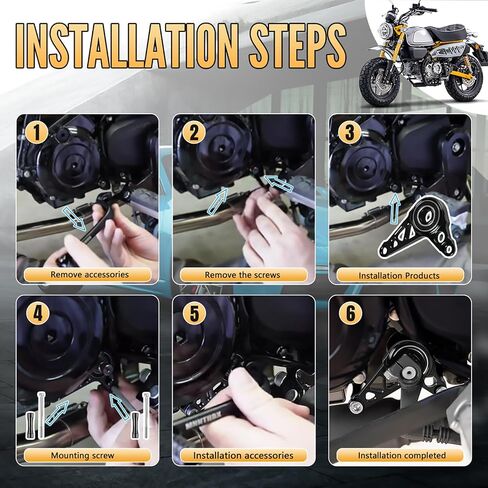 Canitu Shift Shaft Brace ، anodize CNC Billet Aluminium Syfter Support Cover Carrier With 2 Bolts Support Bracket for Honda Grom Monkey 125 2022+ for Honda CT Trail 125 2023+ (Black) in Kuwait