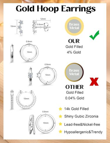 أقراط ذهبية في Sanfenly Gold Hoop أقراط للنساء الأقراط اللذيذة من الذهب 14 كيلو مقعد بأقراط صغيرة مزدوجة الذهب الفضة الأقراط للنساء in Kuwait
