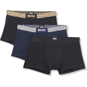BOSS Men's 3 Pack Metallic Effect Monogram Trunks