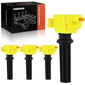 A-Premium 4PCS Ignition Coil Packs Compatible with Ford, Lincoln, Jaguar & Land Rover Vehicles - [2.0L 2.3L 2.5L] - Explorer 2013-2019, Focus 2012-2018, Fusion 2013-2020, MKC 2015-2019, LR2 2013-2015