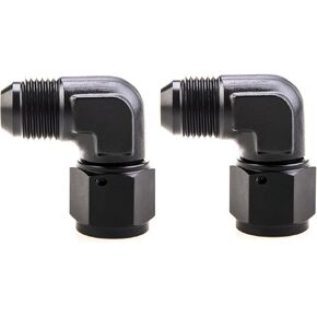 8AN أنثى إلى 8an الذكور FLARE 90 درجة دوار خرطوم تركيب محول الألومنيوم anodized 2pcs 2pcs