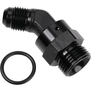8an الذكور يضيء إلى 8an -8 Orb O -Ring Boss 90 درجة الدوار محول الألومنيوم الأسود