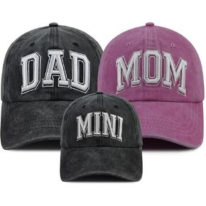 Funny Dad Mom Mini Matching Family Hat, Adjustable Embroidered Parent-Child Baseball Cap