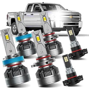 نوبات Awalited لعام 2007-2015 Chevy Silverado 1500 2500 3500HD Low Low Beam Lights Lights Combo ، 6000K Plate Plud and Play Light Light Light ، Pack of 6