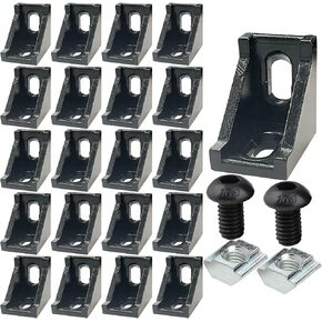 8Pcs 45 Angle Degree 2020 Aluminum Extrusion Corner Brackets 20 Series Extrusion Connectors with 16PCS 20 Series Aluminum Extruded Profiles M5 T Slide Nuts and Screws 45° Brackets in Kuwait