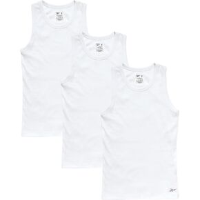 Reebok Girls' Tank Tops - 3 or 6 Pack White Breathable A-Shirt Undershirts - Soft Sleeveless Tank Top for Girls (Sizes:2T-16)