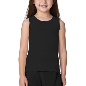 Noomelfish Girls Ribbed Racerback Tank Tops Cotton Cute Basic Dance Sleeveless Shirts (4-12 Years)