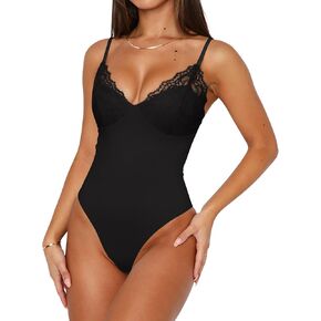 PINKMSTYLE Women 2025 Sexy Lace Cami Bodysuits Backless Non See Through Slim Fit Summer Going Out Tops