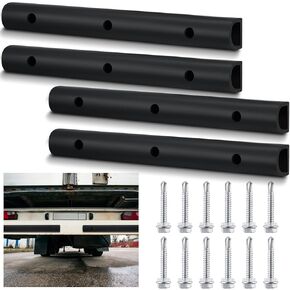 4 Pcs 2090616-2 20 Inch Universal Rubber Bumper Strip Durable D Shaped Rubber Bumpers Extruded Guard Protector Dock Bumpers with Installation Accessories for Truck Equipment and Delivery Bays