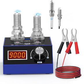 SPARK PLUP TESTER 2 HOLE ، TESTER COOL TESTER 0-6000 دورة في الدقيقة قابلة للتعديل ، كاشف محلل سدادات الإشعال لمركبات البنزين 12 فولت