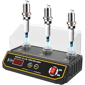 Spark Plug Tester 2 Hole, Ignition Coil Tester 0-6000rpm Adjustable Frequency, Ignition Plug Analyzer Detector for 12V Gasoline Vehicles in Kuwait