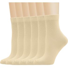 Women Thin Socks Rayon Bamboo Ankle Silky Quarter Anti Odor Casual Summer Socks 6 Pairs