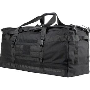 5.11 Tactical Large Duffel Bag Backpack for Travel, Molle Rush LBD XRAY 106L, Black, Style 56295ABR