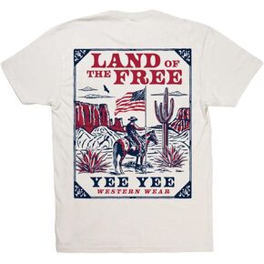 Yee Yee Apparel Freedom Ranch Graphic Tee Shirt – Men’s Graphic Tees and Short Sleeve Shirts with Western Theme