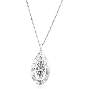 JEAN RACHEL JEWELRY 925 Sterling Silver Necklace for Women - Bold Lace Filigree Vintage Design - Hypoallergenic, Lead & Nickel Free Jewelry - Artisan Handcrafted Statement Necklace