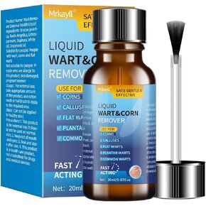 Fast-Acting Wart Remover Gel for Feet & Hands, Nature Plant-Based Formula - Genital, Common Warts & Plantar wart Remover, Safe for Kids & Sensitive Skin, Non-Invasive Home Care