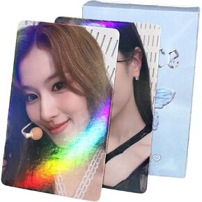 Pyajuu مرتين بالليزر الضوئي 50pcs مرتين من الكتب الضوئية K-pop ألبوم بطاقات الصور الهدية للجماهير هدية عيد ميلاد الفتيات والفتيان Kpop Holo تأثيرات