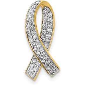 Jewels By Lux 14K Yellow Gold Diamond Breast Cancer Awareness Pendant