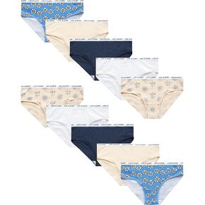 Life is Good Girls' Hipster Underwear - 5 Pack/10 Pack Cotton Panties for Girls with Stretch Logo Waistband (Sizes: S-L)