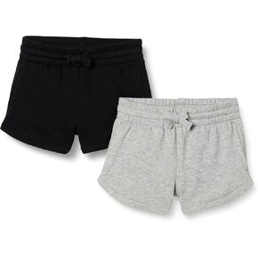 Amazon Essentials Girls and Toddlers' SweatShorts, Pack of 2