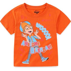 Blippi Birthday Boys Short Sleeve T-Shirt for Toddler and Big Kids