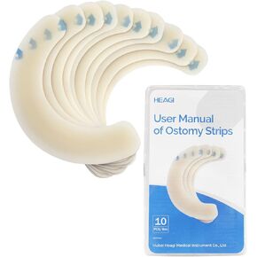 10 PCS Ostomy Barrier Strips, Ostomy Supplies, Skin Barrier Strip Elastic Ostomy Barrier Tape Hydrocolloid Extenders for Colostomy Bags