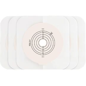 5-Pack Flat Ostomy Skin Barriers for Steawoce Two-Piece System, 15-57mm Cut-to-Fit Hypoallergenic Adhesive Base for Colostomy Care