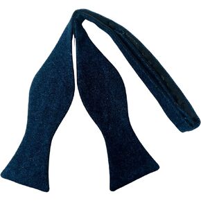 King & Priory Luxury Herringbone Denim Blue Tweed Tied Tie tie tie