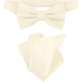 Vesuvio Napoli Bowtie Close Clot Color Mens Bow Tie & Clankerchief