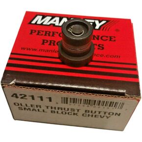Manley Camshaft Thrust Button, 0.850 in Long, Roller, Steel, Natural, Small Block Chevy, Each