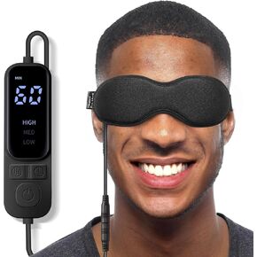Umisleep Heated Eye Mask With USB Electric Heating Pad, Storage Bag - Soothing Warm Compress for Dry Eyes, Stye, Migraine - 3 Heat & 4 Timing Settings