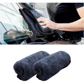 2 Pack Microfiber Car Drying Towels, 35"x 23" Extra Large Double Twist Loop Car Cleaning Cloth, Ultra Absorbent & No Scratching Car Detailing Towel for Truck SUV RV Motorcycle (35"x 23")